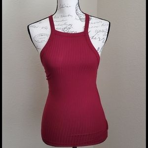 Maroon wine tank top, strappy back